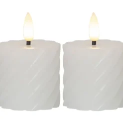 Star Trading Flamme Swirl LED bloklys, batteri, hvid