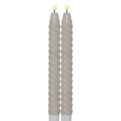 Star Trading Flamme Swirl LED kronelys, batteri, beige