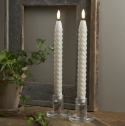 Star Trading Flamme Swirl LED kronelys, batteri, beige