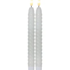 Star Trading Flamme Swirl LED kronelys, batteri, hvid