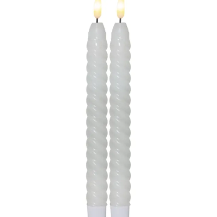 Star Trading Flamme Swirl LED kronelys, batteri, hvid