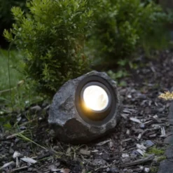 Star Trading Rocky solcellelampe sten, varmt hvidt lys