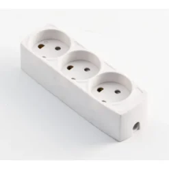 Stikdåse, 3 udtag, hvid
