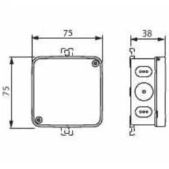 5 stk ABB AP75 forgreningsdåse, 75x75x38 mm, hvid