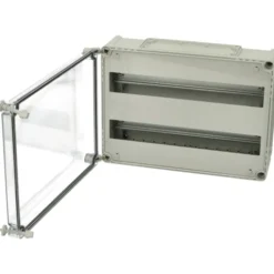 2 stk Fibox DIN-Skinnekasse, 2x19 moduler, 38x28x13 cm