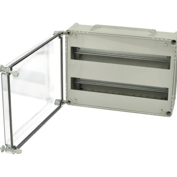 2 stk Fibox DIN-Skinnekasse, 2x19 moduler, 38x28x13 cm