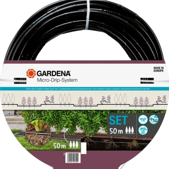 4 stk Gardena micro-drip planterækkesæt 15 m2