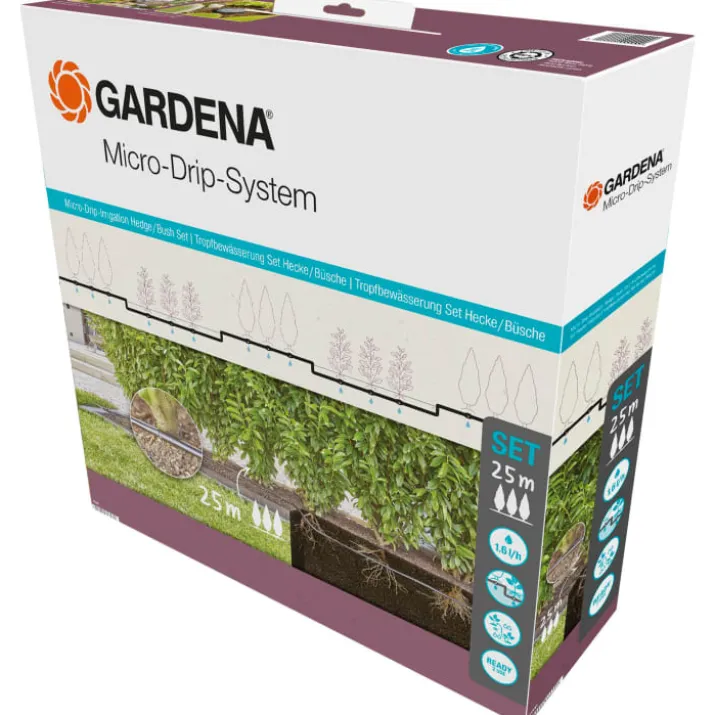 4 stk Gardena micro-drip planterækkesæt 15 m2