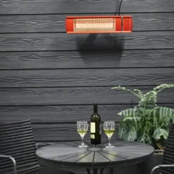 4 stk Heat1 Eco High-line terrassevarmer, infrarød, 2000W, rød