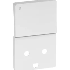 10 stk LK Fuga afdækningsæt for stikkontakt med jord og LED lampe, 1½ modul, hvid