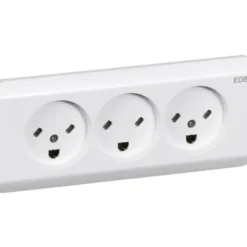 10 stk LK Opus 66 tripel EDB stikkontakt med jord, 2½ modul