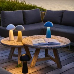 4 stk Sirius Sam genopladelig bordlampe, hvid
