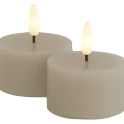 10 stk Sirius Sille LED fyrfadslys, batteri, grå