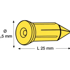 100 stk Tillex CP rawlplug, Ø5,5x25 mm, gul