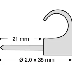 100 stk Tillex kabelclips 12-16/35 mm, grå