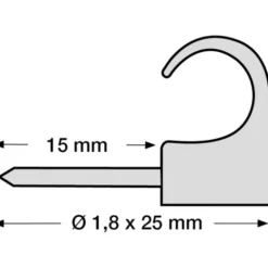 100 stk Tillex kabelclips 7-10/25 mm, grå