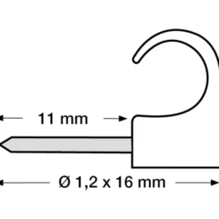 100 stk Tillex kabelclips 3-5/16 mm, natur