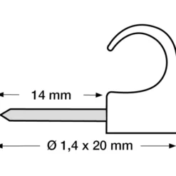 100 stk Tillex kabelclips 4-6/20 mm, natur