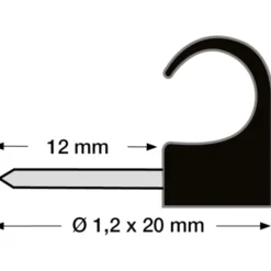 100 stk Tillex kabelclips 5-7/20 mm, sort