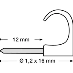 100 stk Tillex kabelclips 2x4/16 mm, natur