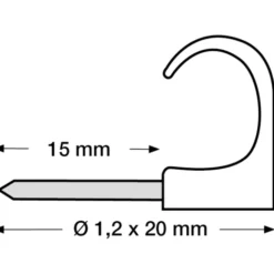 100 stk Tillex kabelclips 3x5/20 mm, natur