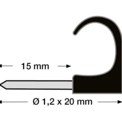100 stk Tillex kabelclips 3x5/20 mm, sort