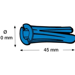 1000 stk Tillex KP rawlplug, Ø10x45 mm, blå