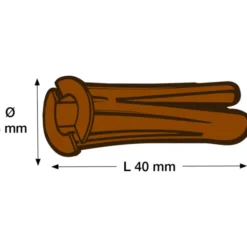 1000 stk Tillex KP rawlplug, Ø8x40 mm, brun