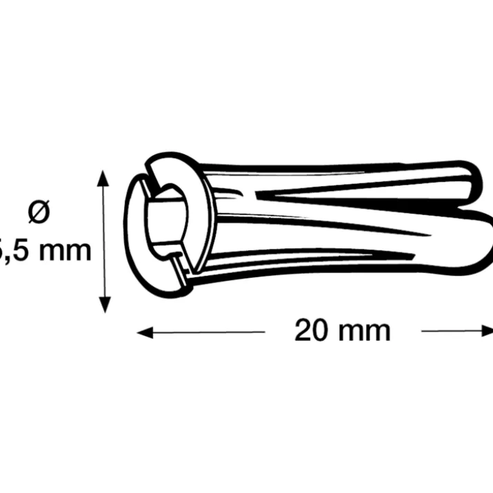1000 stk Tillex KP rawlplug, Ø5,5x20 mm, hvid