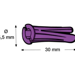 100 stk Tillex KP rawlplug, Ø5,5x30 mm, lilla