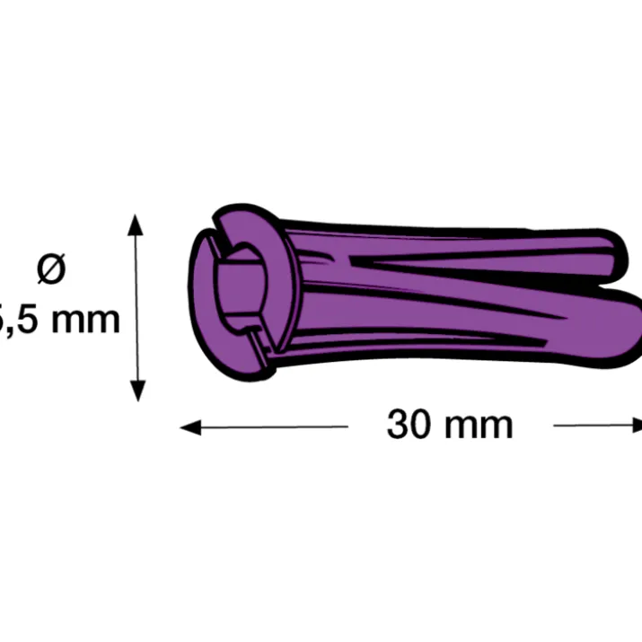 100 stk Tillex KP rawlplug, Ø5,5x30 mm, lilla