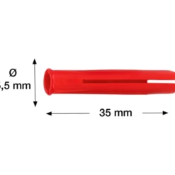 100 stk Tillex PX rawlplug, Ø5,5x35 mm, rød