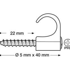 100 stk Tillex skrueclips rund, PH2, 14-18/40 mm, hvid