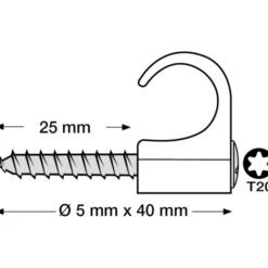 100 stk Tillex skrueclips rund, TX20, 10-14/33 mm, hvid