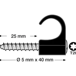 100 stk Tillex skrueclips rund, TX20, 10-14/33 mm, sort