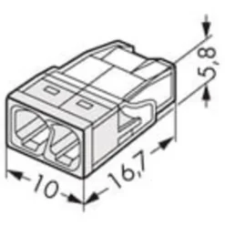 100 stk Wago skrueløse samlemuffer, 2 x 0,5-2,5 mm²