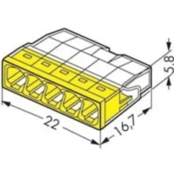 100 stk Wago skrueløse samlemuffer, 5 x 0,5-2,5 mm²