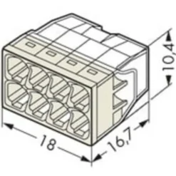 50 stk Wago skrueløse samlemuffer, 8 x 0,5-2,5 mm²