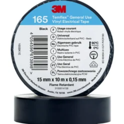 Temflex EL Vinyltape 165, 15mmx10 m, sort