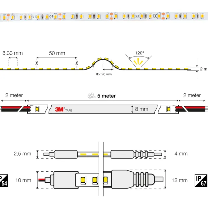 The Light Group udendørs LED strip, 5 meter, 2700K