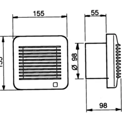 Thermex EDM 100TZ badventilator, Ø100 mm, hvid