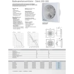 Thermex Silent 200CRZ badventilator, timer, Ø120 mm, hvid