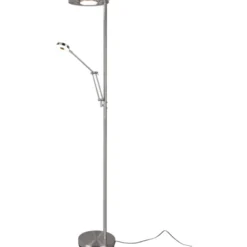 Trio Lighting Barrie gulvlampe, børstet stål