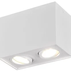Trio Lighting Biscuit påbygningsspot, 2 spots, hvid