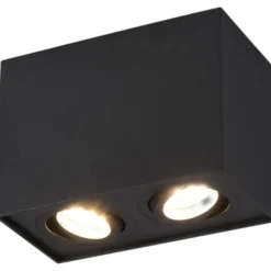 Trio Lighting Biscuit påbygningsspot, 2 spots, sort