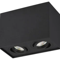 Trio Lighting Biscuit påbygningsspot, 2 spots, sort