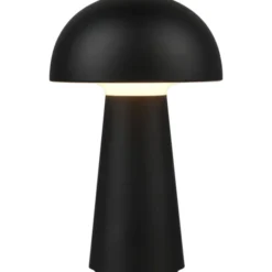 Trio Lighting Lennon genopladelig bordlampe, sort