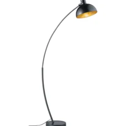 Trio Lighting Recife gulvlampe, sort/guld