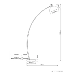Trio Lighting Recife gulvlampe, sort/guld