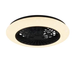 Trio Lighting Stralsund loftventilator med lys, sort